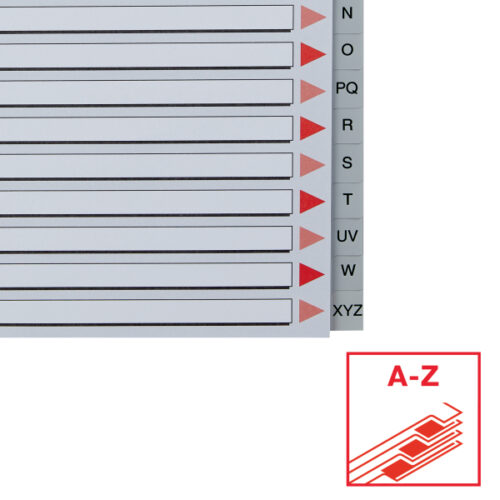 100112_04.jpg Przekładki plastikowe szare PP alfabetyczne A4 Esselte, A-Z