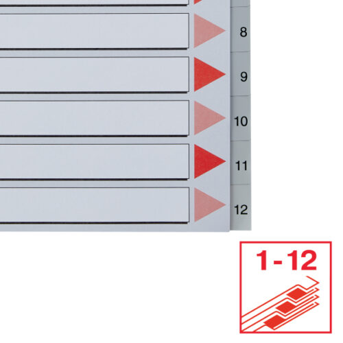100125_04.jpg Przekładki plastikowe szare PP alfabetyczne A4 Esselte, 1-12 maxi