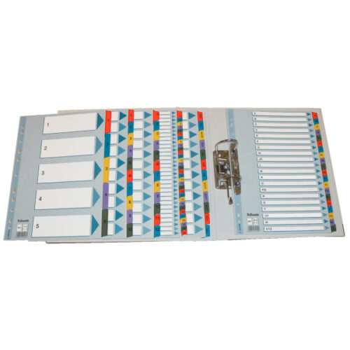 100160_06.jpg Przekładki kartonowe Mylar A4 Esselte, biały 1-5