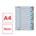 Przekładki kartonowe Mylar A4 Esselte, biały 1-12