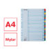 Przekładki kartonowe Mylar A4 Esselte, biały 1-20