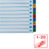 Przekładki kartonowe Mylar A4 Esselte, biały 1-20