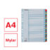 Przekładki kartonowe Mylar A4 Esselte, biały 1-31