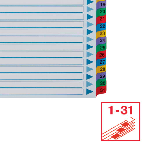100164_04.jpg Przekładki kartonowe Mylar A4 Esselte, biały 1-31
