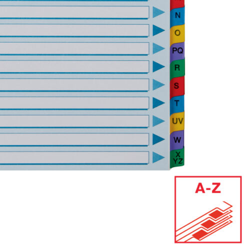 100166_04.jpg Przekładki kartonowe Mylar A4 Esselte, biały A-Z