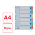 Przekładki, kolorowy karton, karta opisowa Mylar A4, Esselte, 6 kart