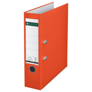 Segregator Leitz A4 z mech. 180°, szer. 80 mm, 30% PP z recyklingu, jasnoczerwony