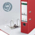 Segregator Leitz A4 z mech. 180°, szer. 80 mm, 30% PP z recyklingu, czerwony
