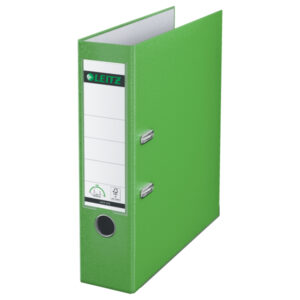 Segregator Leitz A4 z mech. 180°, szer. 80 mm, 30% PP z recyklingu, jasnozielony