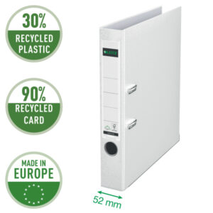 Segregator Leitz A4 z mech. 180°, szer. 50 mm, 30% PP z recyklingu, biały