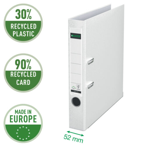 10155001_01.jpg Segregator Leitz A4 z mech. 180°, szer. 50 mm, 30% PP z recyklingu, biały