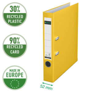 Segregator Leitz A4 z mech. 180°, szer. 50 mm, 30% PP z recyklingu, żółty