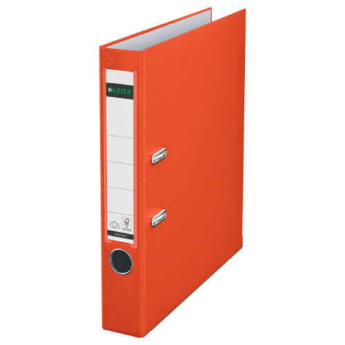 Segregator Leitz A4 z mech. 180°, szer. 50 mm, 30% PP z recyklingu, jasnoczerwony