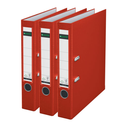 10155025_n_01.jpg Segregator Leitz A4 z mech. 180°, szer. 50 mm, 30% PP z recyklingu, czerwony