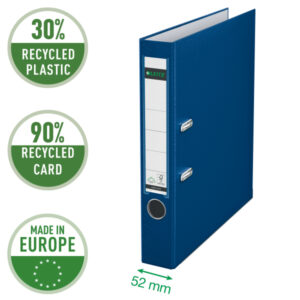 Segregator Leitz A4 z mech. 180°, szer. 50 mm, 30% PP z recyklingu, niebieski