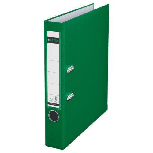 10155055.jpg Segregator Leitz A4 z mech. 180°, szer. 50 mm, 30% PP z recyklingu, zielony