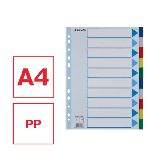 15261_01.jpg Przekładki plastikowe z PP A4 Esselte, 10 kart