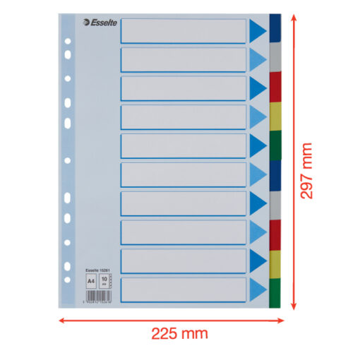 15261_05.jpg Przekładki plastikowe z PP A4 Esselte, 10 kart