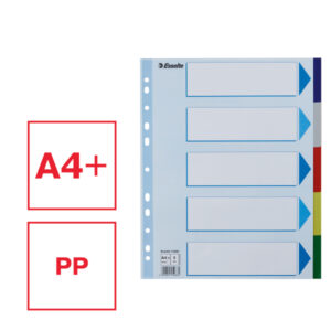 Przekładki plastikowe MAXI z PP Esselte, 5 kart