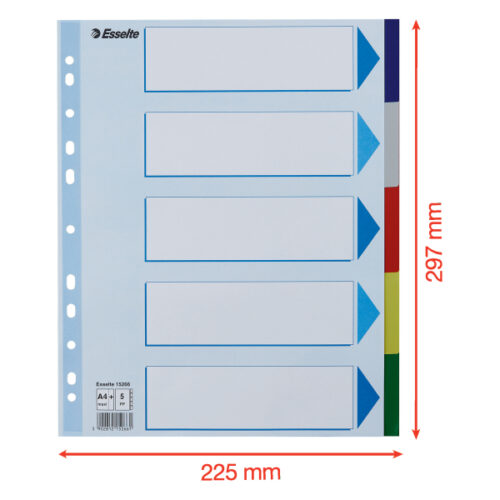 15266_05.jpg Przekładki plastikowe MAXI z PP Esselte, 5 kart