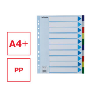 Przekładki plastikowe MAXI z PP Esselte, 10 kart