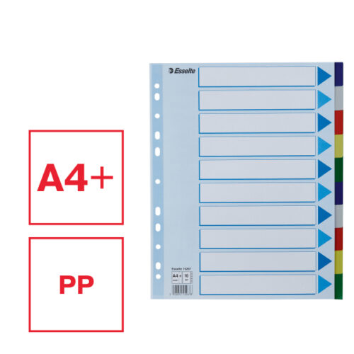 15267_01.jpg Przekładki plastikowe MAXI z PP Esselte, 10 kart