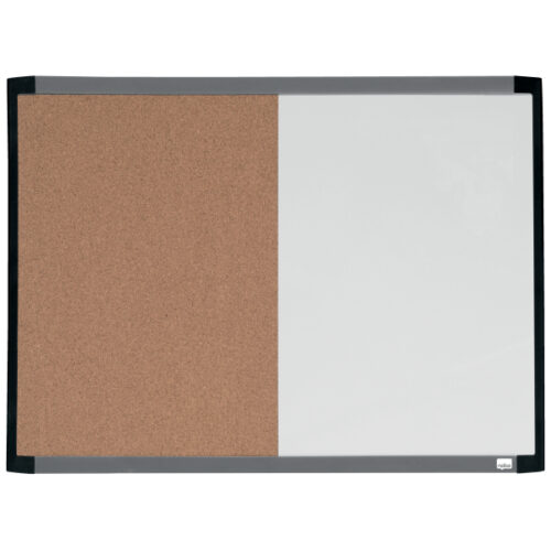 1903784_01.jpg Mała tabliczka Nobo CombiBoard 585x430mm, tablica suchościeralna biała i korkowa (pół na pół)