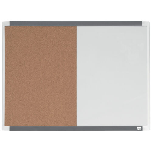 1903784_02.jpg Mała tabliczka Nobo CombiBoard 585x430mm, tablica suchościeralna biała i korkowa (pół na pół)