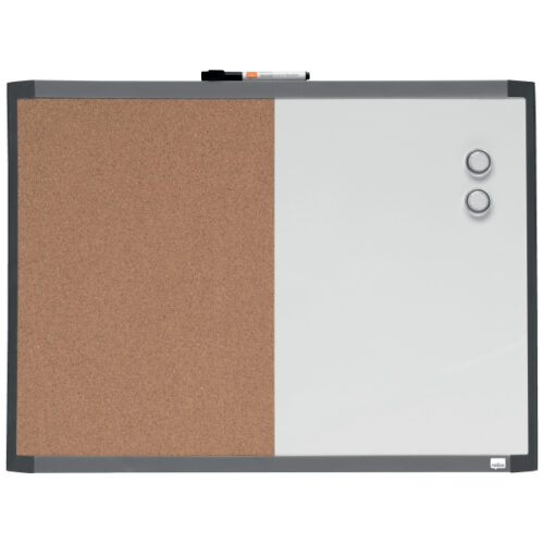 1903784_iu_01.jpg Mała tabliczka Nobo CombiBoard 585x430mm, tablica suchościeralna biała i korkowa (pół na pół)