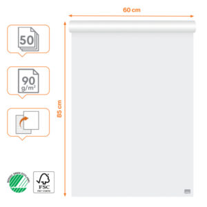 Blok Nobo Premium do flipcharta w rolce, 60x85cm, 50 kartek 90g.(gładkie/w kratkę)