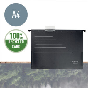 Teczki zawieszane z boczkam Alpha Recycle, czarny