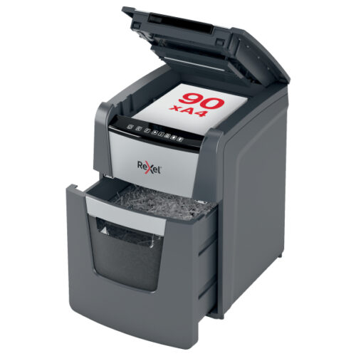 Niszczarka Rexel Optimum AutoFeed+ 90X, P4, 90 kartek, 34 l kosz