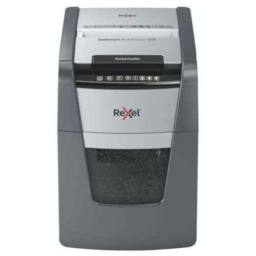 2020090XEU_01.jpg Niszczarka Rexel Optimum AutoFeed+ 90X, P4, 90 kartek, 34 l kosz