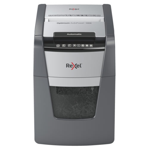 2020100XEU_01.jpg Niszczarka Rexel Optimum AutoFeed+ 100X, P4, 100 kartek, 34 l kosz