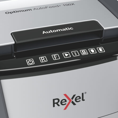2020100XEU_03.jpg Niszczarka Rexel Optimum AutoFeed+ 100X, P4, 100 kartek, 34 l kosz