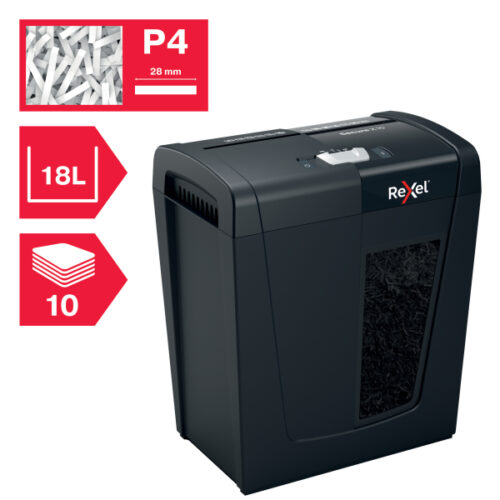 2020124EU_n_06.jpg Niszczarka Rexel Secure X10, P4, 10 kartek, 18 l kosz