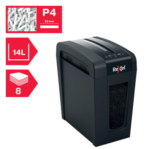2020126EU_n_06.jpg Niszczarka Rexel Secure X8-SL, P4, 8 kartek, 14 l kosz