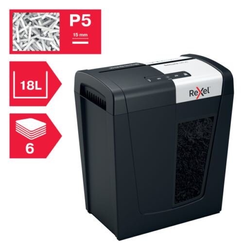 2020130EU_n_06.jpg Niszczarka Rexel Secure MC6, P5, 6 kartek, 18 l kosz