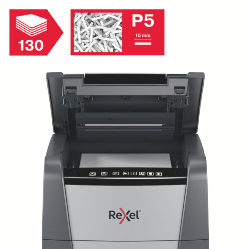 2020130MEU_02.jpg Niszczarka Rexel Optimum AutoFeed+ 130M, P5, 130 kartek, 44 l kosz