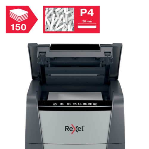 2020150XEU_02.jpg Niszczarka Rexel Optimum AutoFeed+ 150X, P4, 150 kartek, 44 l kosz