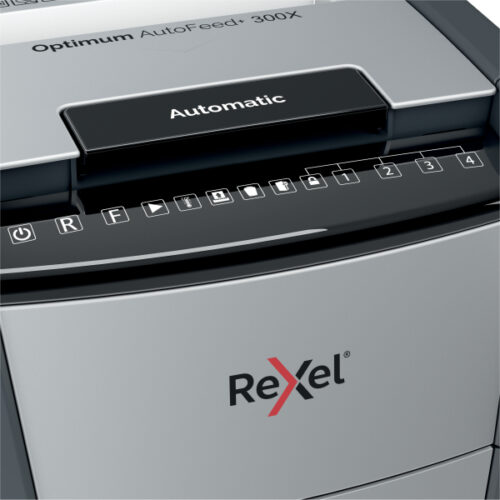 2020300XEU_03.jpg Niszczarka Rexel Optimum AutoFeed+ 300X, P4, 300 kartek, 60 l kosz