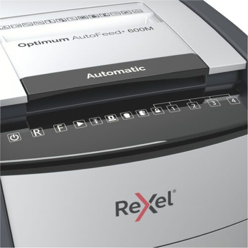 2020600MEU_03.jpg Niszczarka Rexel Optimum AutoFeed+ 600M, P5, 600 kartek, 110 l kosz