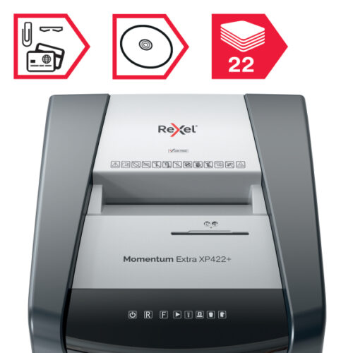 2021422XEU_n_20.jpg Niszczarka Rexel Momentum Extra XP422+, P4, 22 kartki, 85 l kosz