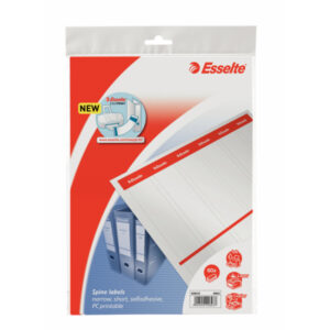 Etykiety grzbietowe PC, wąskie do segreg. samoprzylepne Esselte, 36X192mm, 10x6, białe