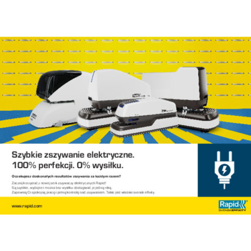 20942901_n_03.jpg Zszywacz elektryczny Rapid Pro 90EC, na zasilacz, biały, 5 lat gwarancji, 50 kartek