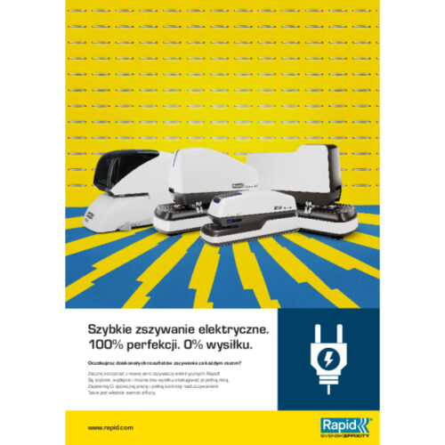 20942901_n_04.jpg Zszywacz elektryczny Rapid Pro 90EC, na zasilacz, biały, 5 lat gwarancji, 50 kartek