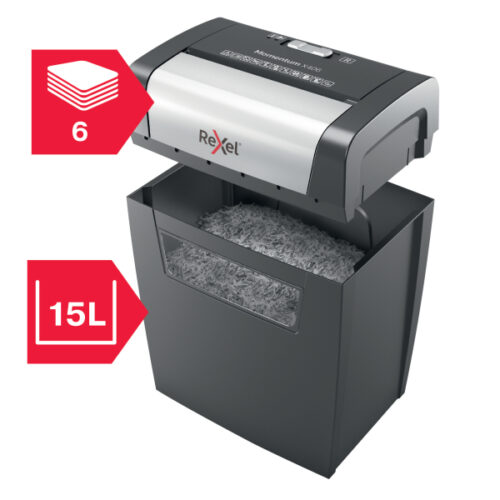 2104569EU_05.jpg Niszczarka Rexel Momentum X406, P4, 6 kartek, 15 l kosz