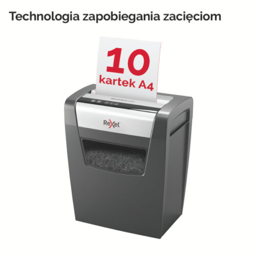 2104571EU_n_02.jpg Niszczarka Rexel Momentum X410, P4, 10 kartek, 23 l kosz