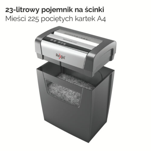 2104571EU_n_04.jpg Niszczarka Rexel Momentum X410, P4, 10 kartek, 23 l kosz