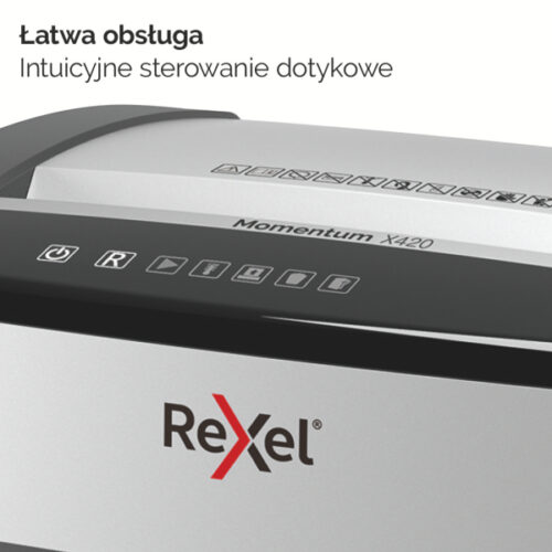 2104578EU_n_01.jpg Niszczarka Rexel Momentum X420, P4, 20 kartek, 30 l kosz